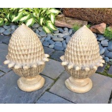 Pair of 10" Heavy Resin English Colonial Style Metallic GoldPineapple Book Ends    283090733299